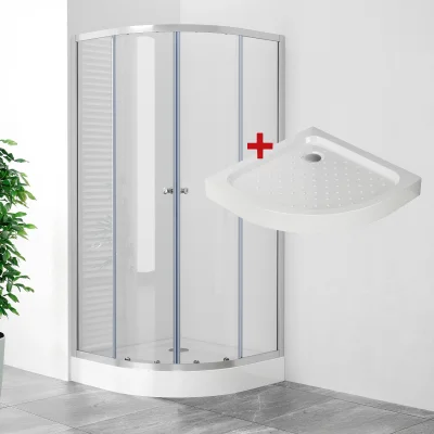 POINT LOR 80 Clear Štvrťkruhový sprchovací kút s akrylátovou vaničkou